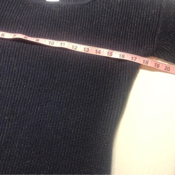 Navy Blue Metallic Sweater Dress - Size M - Picture 6 of 8